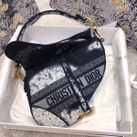 Dior Saddle Bag In Blue Multicolor Tie Embroidery - Image 3