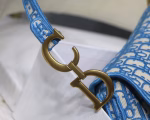 Dior Saddle Bag In Cornflower Blue Dior Oblique Embroidery - Image 6