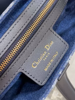 Dior Saddle Bag with Strap in Blue Denim Oblique Jacquard - Image 10