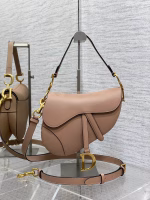 Dior Saddle Bag with Strap in Blush Grained Calfskin - Image 10