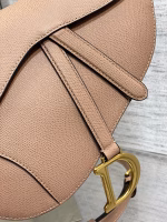 Dior Saddle Bag with Strap in Blush Grained Calfskin - Image 9