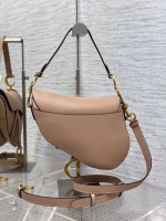 Dior Saddle Bag with Strap in Blush Grained Calfskin - Image 8