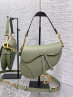 Dior Saddle Bag with Strap in Ethereal Green Grained Calfskin - Image 6