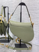 Dior Saddle Bag with Strap in Ethereal Green Grained Calfskin - Image 3