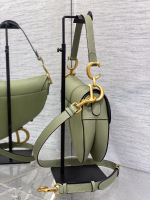 Dior Saddle Bag with Strap in Ethereal Green Grained Calfskin - Image 8