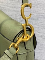 Dior Saddle Bag with Strap in Ethereal Green Grained Calfskin - Image 2