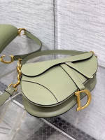 Dior Saddle Bag with Strap in Ethereal Green Grained Calfskin - Image 7