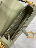 Dior Saddle Bag with Strap in Ethereal Green Grained Calfskin - Image 4
