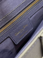 Dior Saddle Bag with Strap in Indigo Blue Grained Calfskin - Image 5