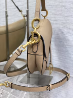 Dior Saddle Bag with Strap in Sand Grained Calfskin - Image 9
