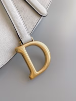 Dior Saddle Bag with Strap in White Grained Calfskin - Image 5