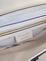 Dior Saddle Bag with Strap in White Grained Calfskin - Image 8