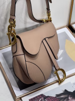 Dior Saddle Bag with Strap in Warm Taupe Grained Calfskin - Image 7