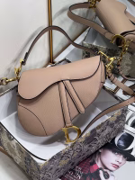 Dior Saddle Bag with Strap in Warm Taupe Grained Calfskin - Image 3