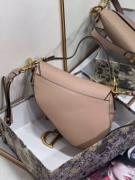 Dior Saddle Bag with Strap in Warm Taupe Grained Calfskin - Image 4