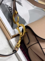 Dior Saddle Bag with Strap in Warm Taupe Grained Calfskin - Image 5
