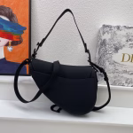 Dior Saddle Bag with Strap in Black Ultramatte Calfskin - Image 9