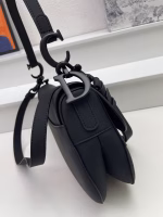 Dior Saddle Bag with Strap in Black Ultramatte Calfskin - Image 2