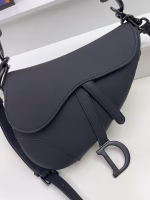 Dior Saddle Bag with Strap in Black Ultramatte Calfskin - Image 4
