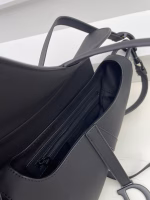 Dior Saddle Bag with Strap in Black Ultramatte Calfskin - Image 5