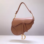 Dior Saddle Bag In Brown Calfskin With Threaded Edges - Image 8