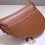 Dior Saddle Bag In Brown Calfskin With Threaded Edges - Image 4