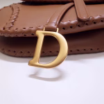 Dior Saddle Bag In Brown Calfskin With Threaded Edges - Image 2