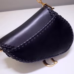 Dior Saddle Bag In Black Calfskin With Threaded Edges - Image 2
