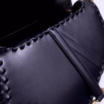 Dior Saddle Bag In Black Calfskin With Threaded Edges - Image 7