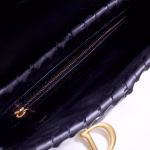 Dior Saddle Bag In Black Calfskin With Threaded Edges - Image 6
