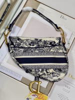 Dior Saddle Bag In Blue Toile de Jouy Embroidery - Image 2