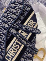 Dior Saddle Bag In Blue Dior Oblique Embroidered Velvet - Image 4