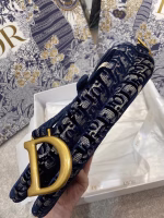 Dior Saddle Bag In Blue Dior Oblique Embroidered Velvet - Image 8