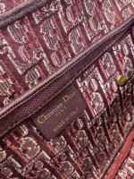 Dior Saddle Bag In Burgundy Dior Oblique Embroidered Velvet - Image 2