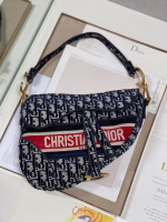 Dior Saddle Bag In Dior Oblique Embroidered Velvet - Image 6