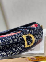 Dior Saddle Bag In Dior Oblique Embroidered Velvet - Image 2