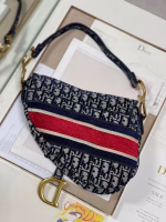 Dior Saddle Bag In Dior Oblique Embroidered Velvet - Image 3