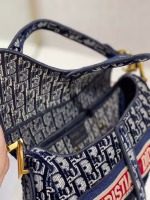 Dior Saddle Bag In Dior Oblique Embroidered Velvet - Image 4