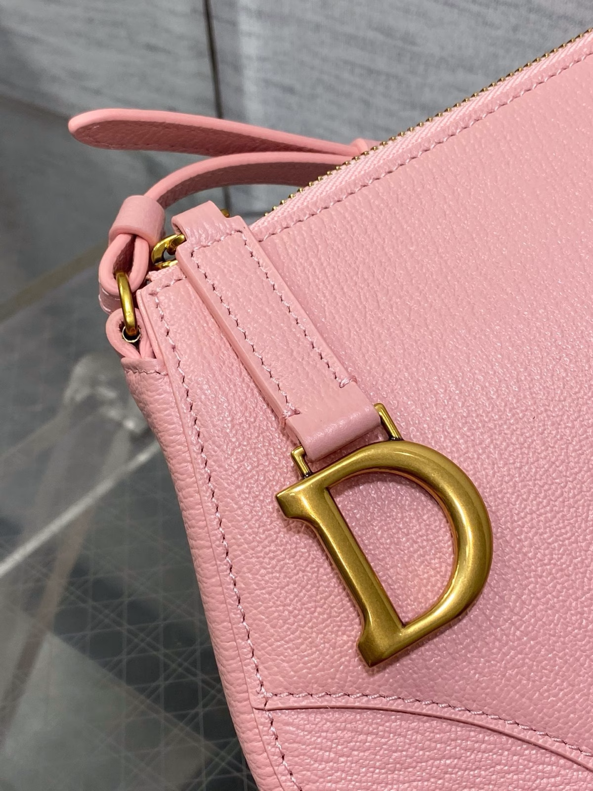 Dior Saddle Rodeo Pouch in Pink Goatskin - Image 8