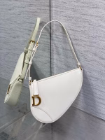 Dior Saddle Rodeo Pouch in White Goatskin - Image 3