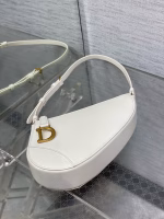 Dior Saddle Rodeo Pouch in White Goatskin - Image 2