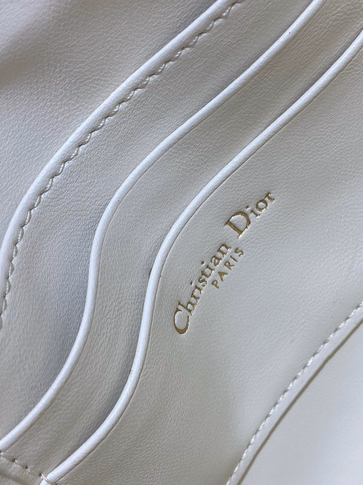 Dior Saddle Rodeo Pouch in White Goatskin - Image 8