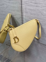 Dior Saddle Rodeo Pouch in Yellow Goatskin - Image 7