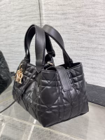 Dior Toujours Small Bag in Black Macrocannage Calfskin - Image 4