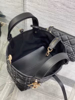 Dior Toujours Small Bag in Black Macrocannage Calfskin - Image 9