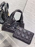 Dior Toujours Small Bag in Black Macrocannage Calfskin - Image 10