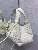 Dior Toujours Small Bag in White Macrocannage Calfskin - Image 3