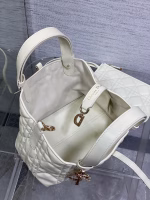 Dior Toujours Small Bag in White Macrocannage Calfskin - Image 5