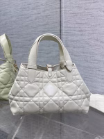 Dior Toujours Small Bag in White Macrocannage Calfskin - Image 10