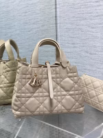 Dior Toujours Medium Bag in Beige Macrocannage Calfskin - Image 7